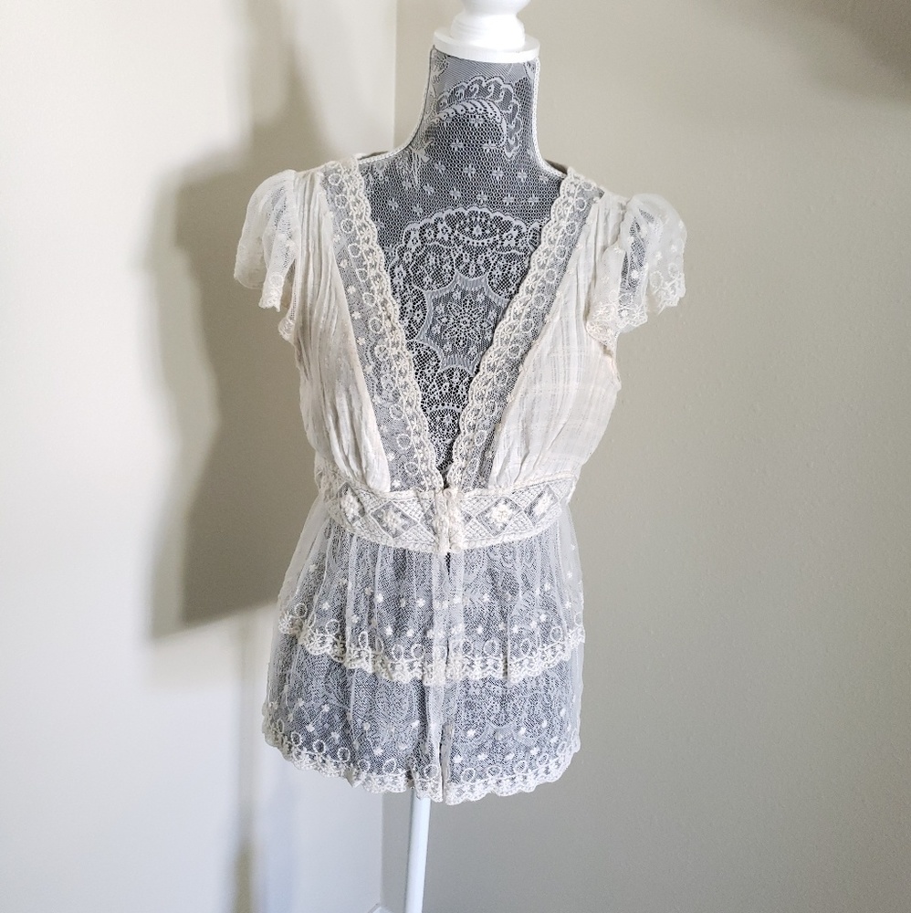 Lace Button Up Duster